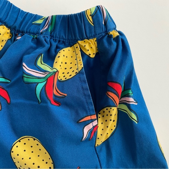 Hanna Andersson Girls Skirt Sz 5 Multicolor Pineapples Pockets Cotton Pull On - Picture 6 of 6